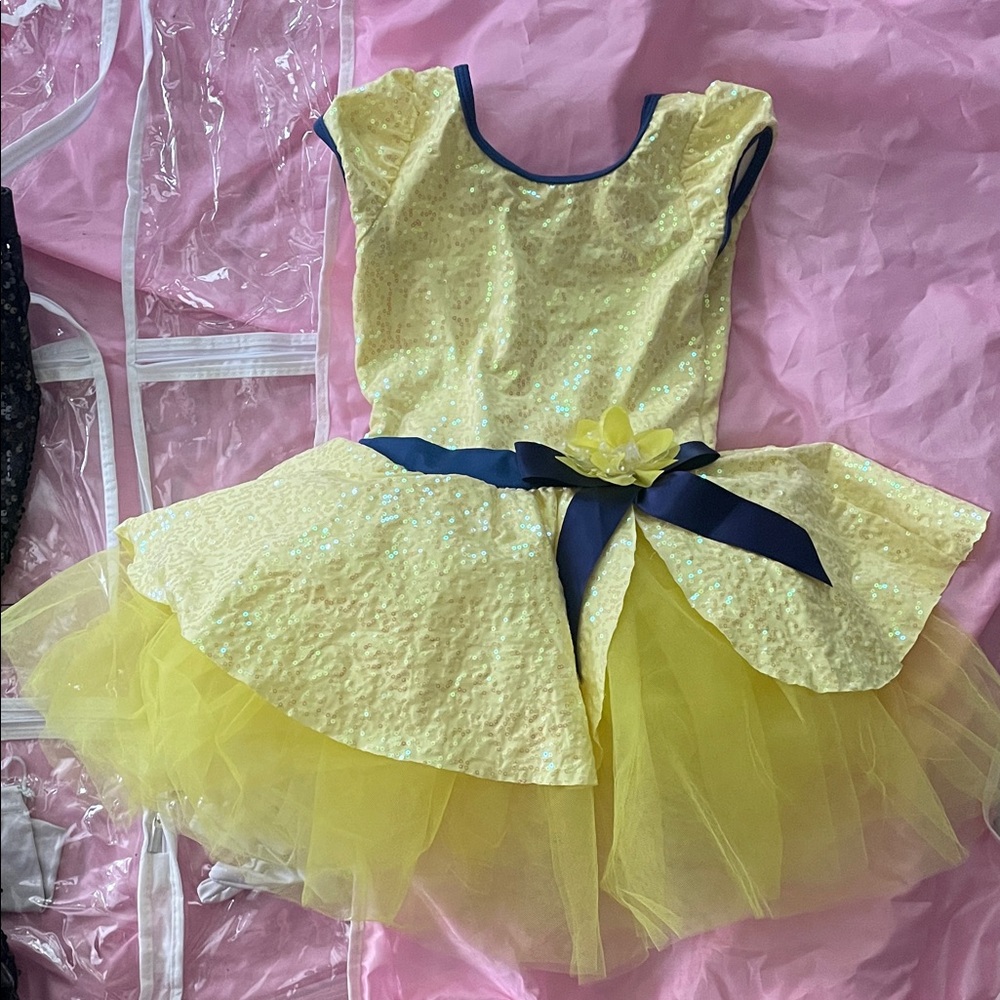 Yellow and Navy Blue Kids Costume Dress